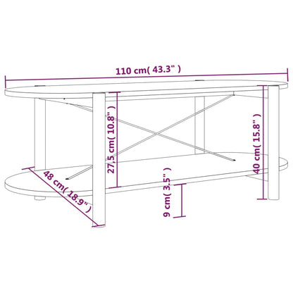 Salontafel 110X48X40 Cm Bewerkt Hout Bruin