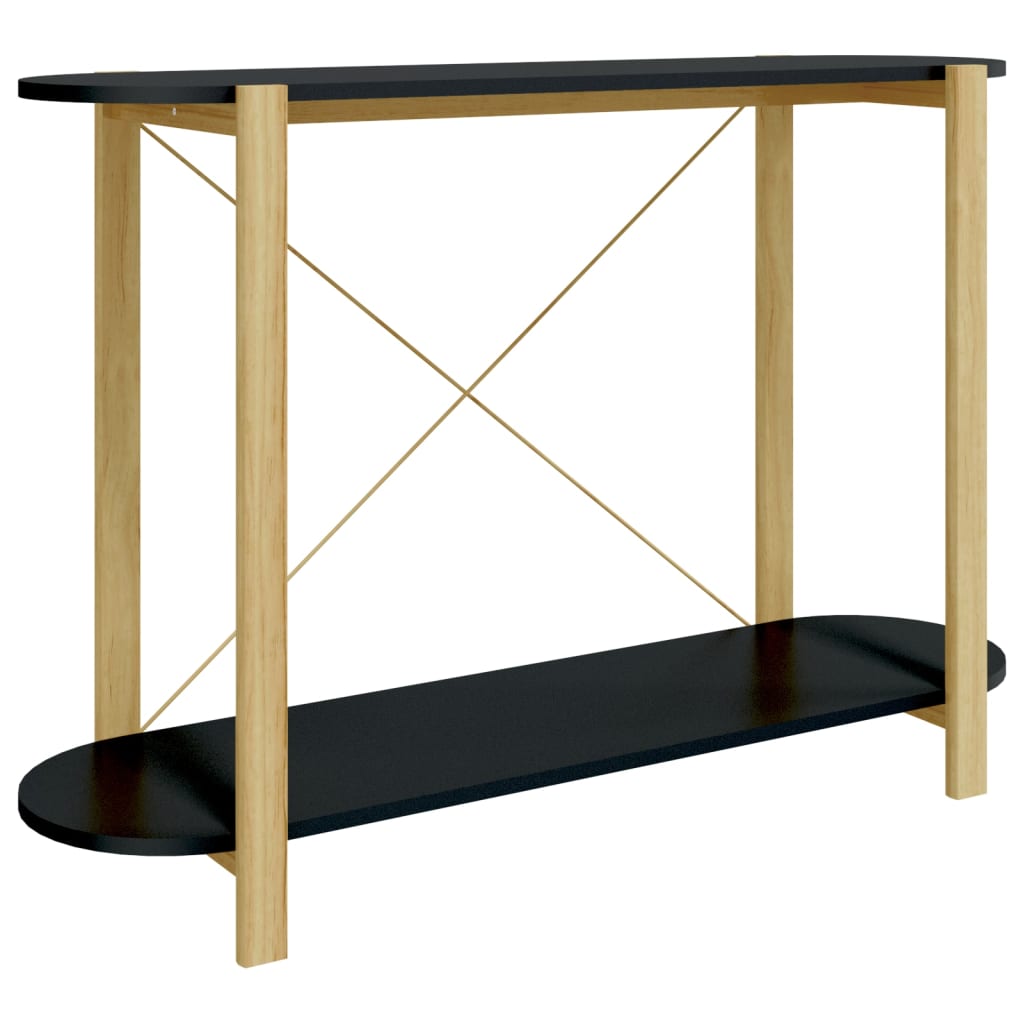 Wandtafel 110X38X75 Cm Bewerkt Hout Zwart