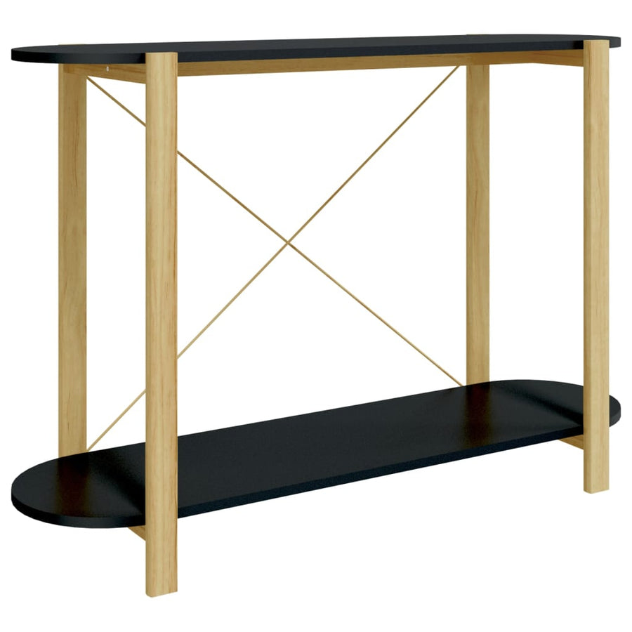 Wandtafel 110X38X75 Cm Bewerkt Hout Zwart