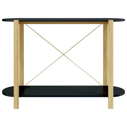 Wandtafel 110X38X75 Cm Bewerkt Hout Zwart