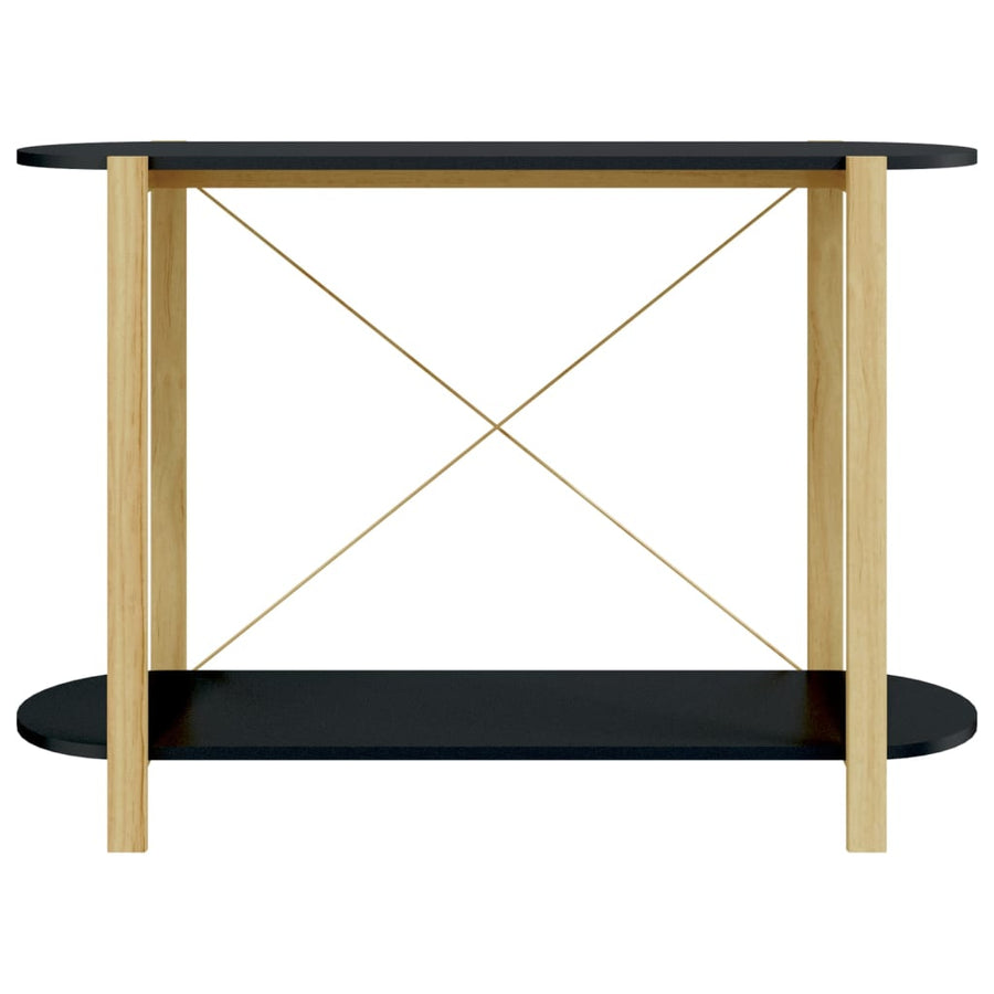 Wandtafel 110X38X75 Cm Bewerkt Hout Zwart