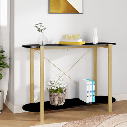 Wandtafel 110X38X75 Cm Bewerkt Hout Zwart