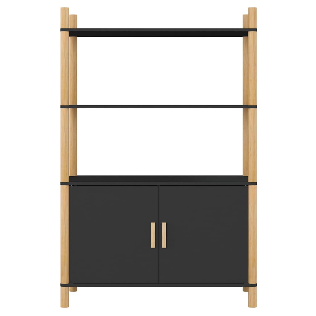 Hoge Kast 80X40X121 Cm Bewerkt Hout Zwart