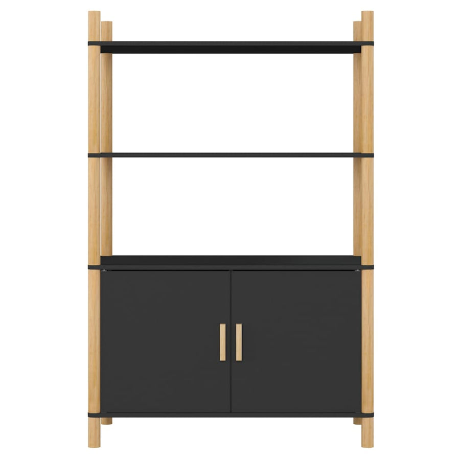Hoge Kast 80X40X121 Cm Bewerkt Hout Zwart