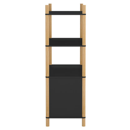 Hoge Kast 80X40X121 Cm Bewerkt Hout Zwart
