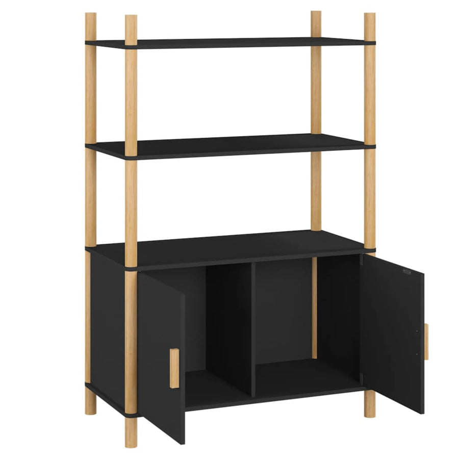 Hoge Kast 80X40X121 Cm Bewerkt Hout Zwart