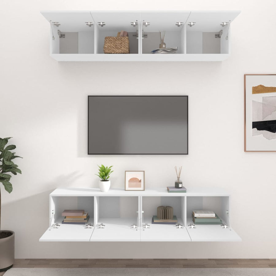 Tv-Meubelen Bewerkt Hout 80 x 30 x 30 cm Wit