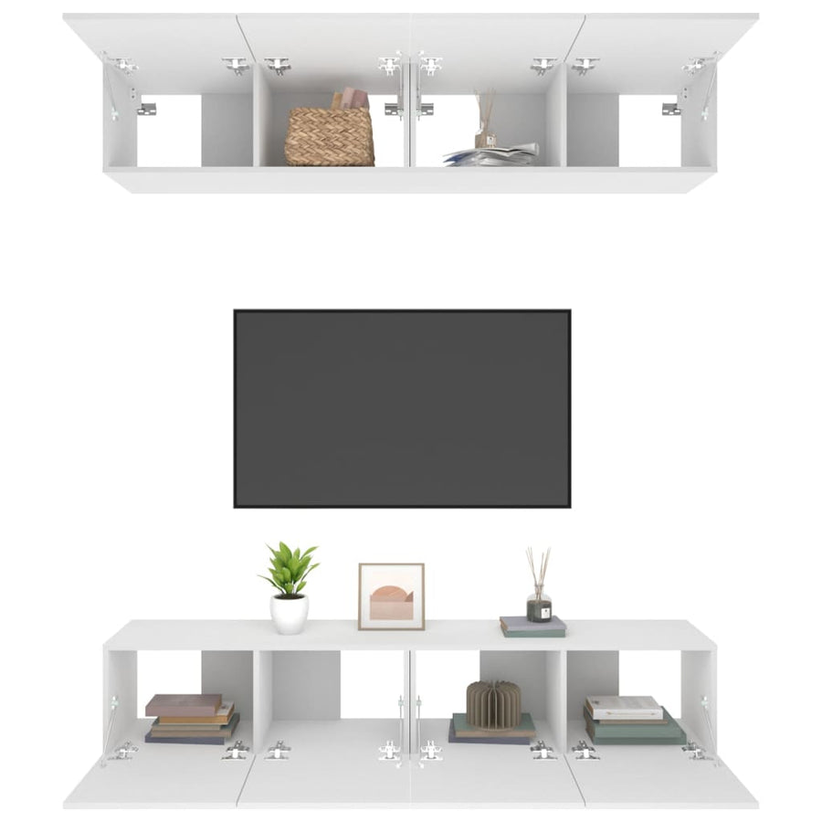 Tv-Meubelen Bewerkt Hout 80 x 30 x 30 cm Wit