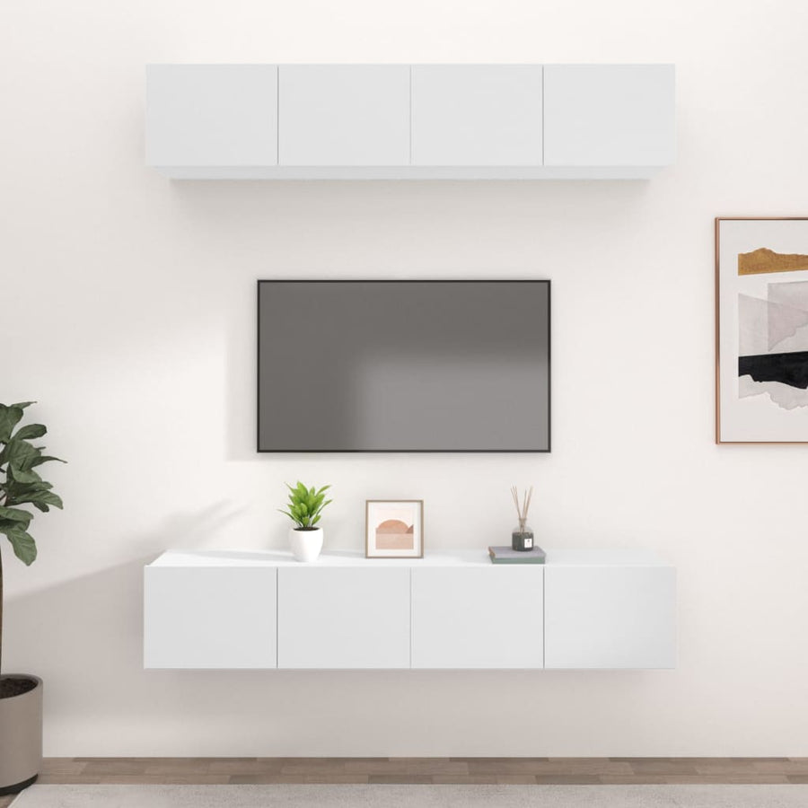 Tv-Meubelen Bewerkt Hout 80 x 30 x 30 cm Wit