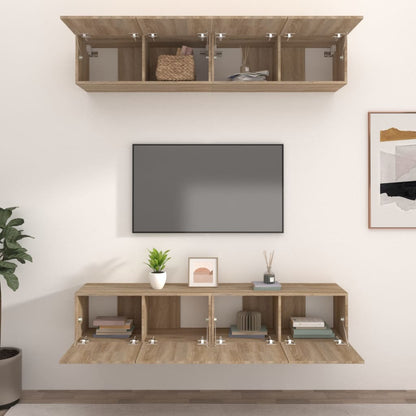 Tv-Meubelen Bewerkt Hout Kleurig 80 x 30 x 30 cm Sonoma eiken