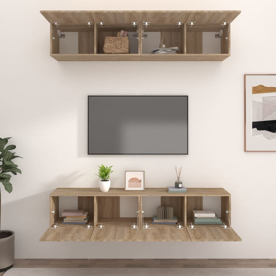 Tv-Meubelen Bewerkt Hout Kleurig 80 x 30 x 30 cm Sonoma eiken
