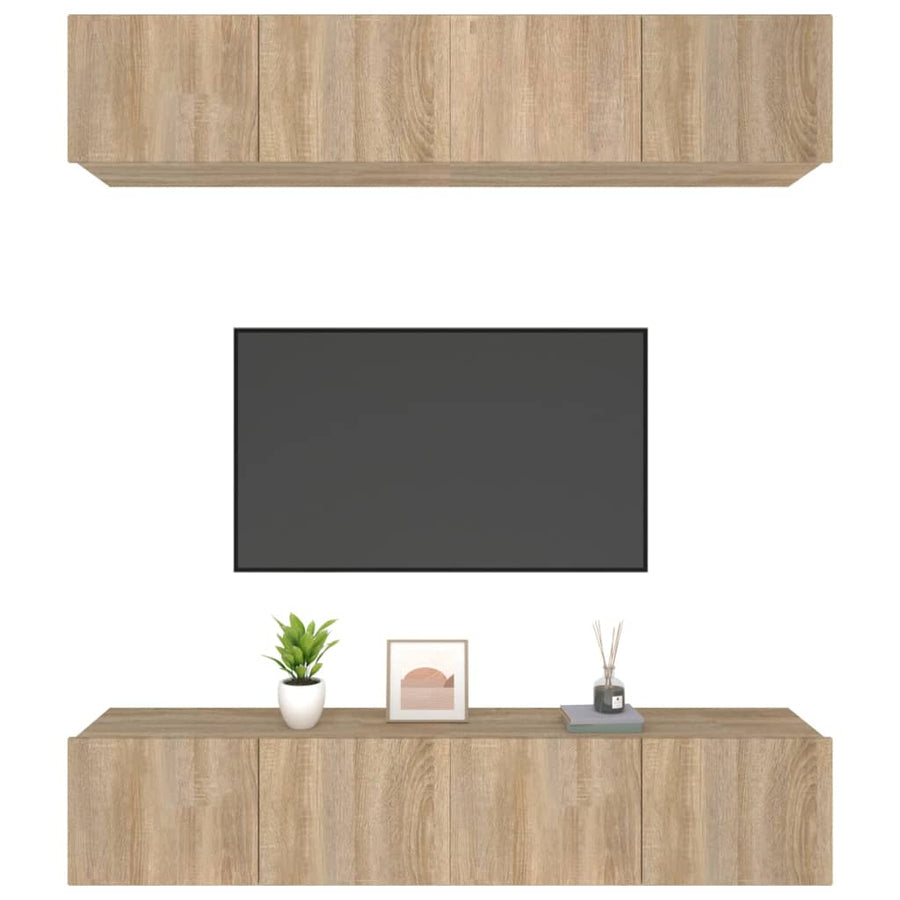 Tv-Meubelen Bewerkt Hout Kleurig 80 x 30 x 30 cm Sonoma eiken