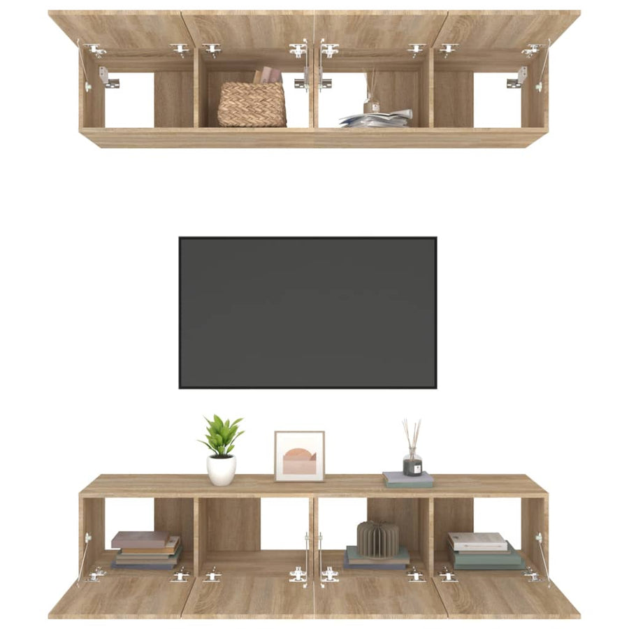 Tv-Meubelen Bewerkt Hout Kleurig 80 x 30 x 30 cm Sonoma eiken