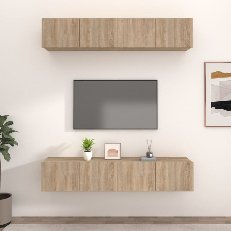 Tv-Meubelen Bewerkt Hout Kleurig 80 x 30 x 30 cm Sonoma eiken