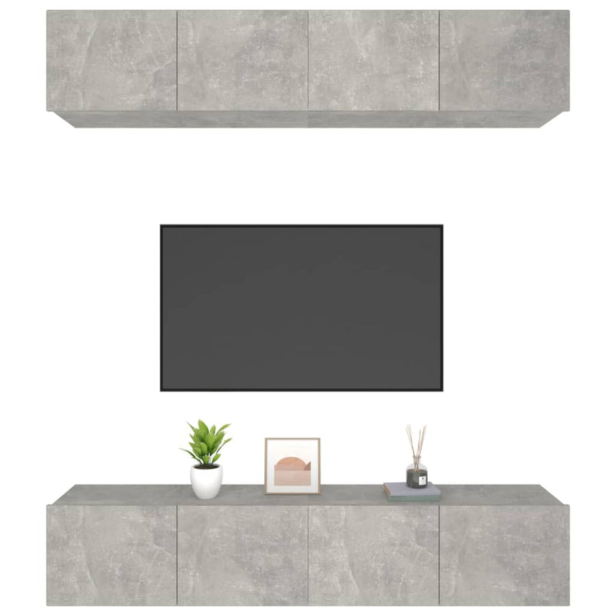 Tv-Meubelen Bewerkt Hout 80 x 30 x 30 cm Betongrijs