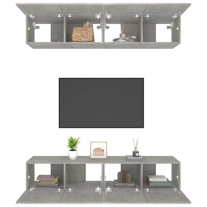 Tv-Meubelen Bewerkt Hout 80 x 30 x 30 cm Betongrijs