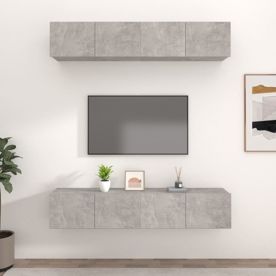 Tv-Meubelen Bewerkt Hout 80 x 30 x 30 cm Betongrijs