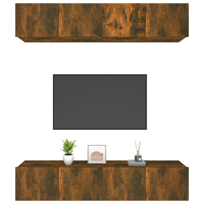 Tv-Meubelen Bewerkt Hout Kleur 80 x 30 x 30 cm Gerookt eiken