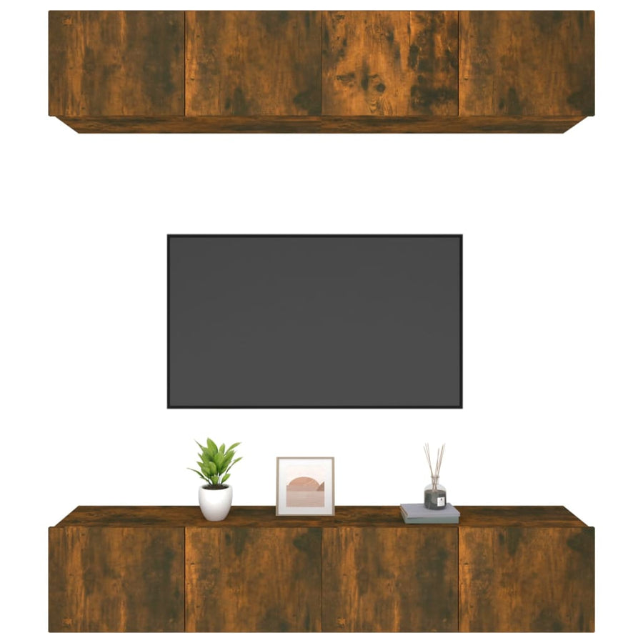 Tv-Meubelen Bewerkt Hout Kleur 80 x 30 x 30 cm Gerookt eiken