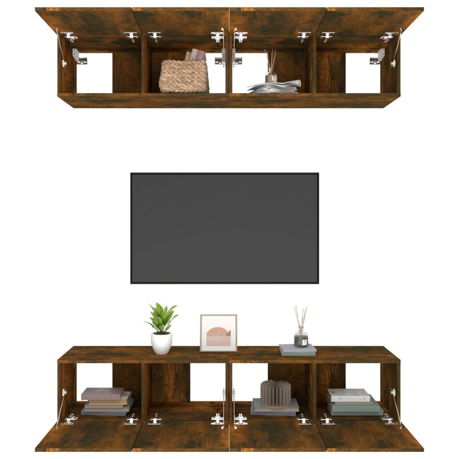 Tv-Meubelen Bewerkt Hout Kleur 80 x 30 x 30 cm Gerookt eiken