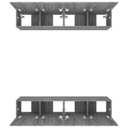 Tv-Meubelen Bewerkt Hout Eiken 80 x 30 x 30 cm Grijs sonoma