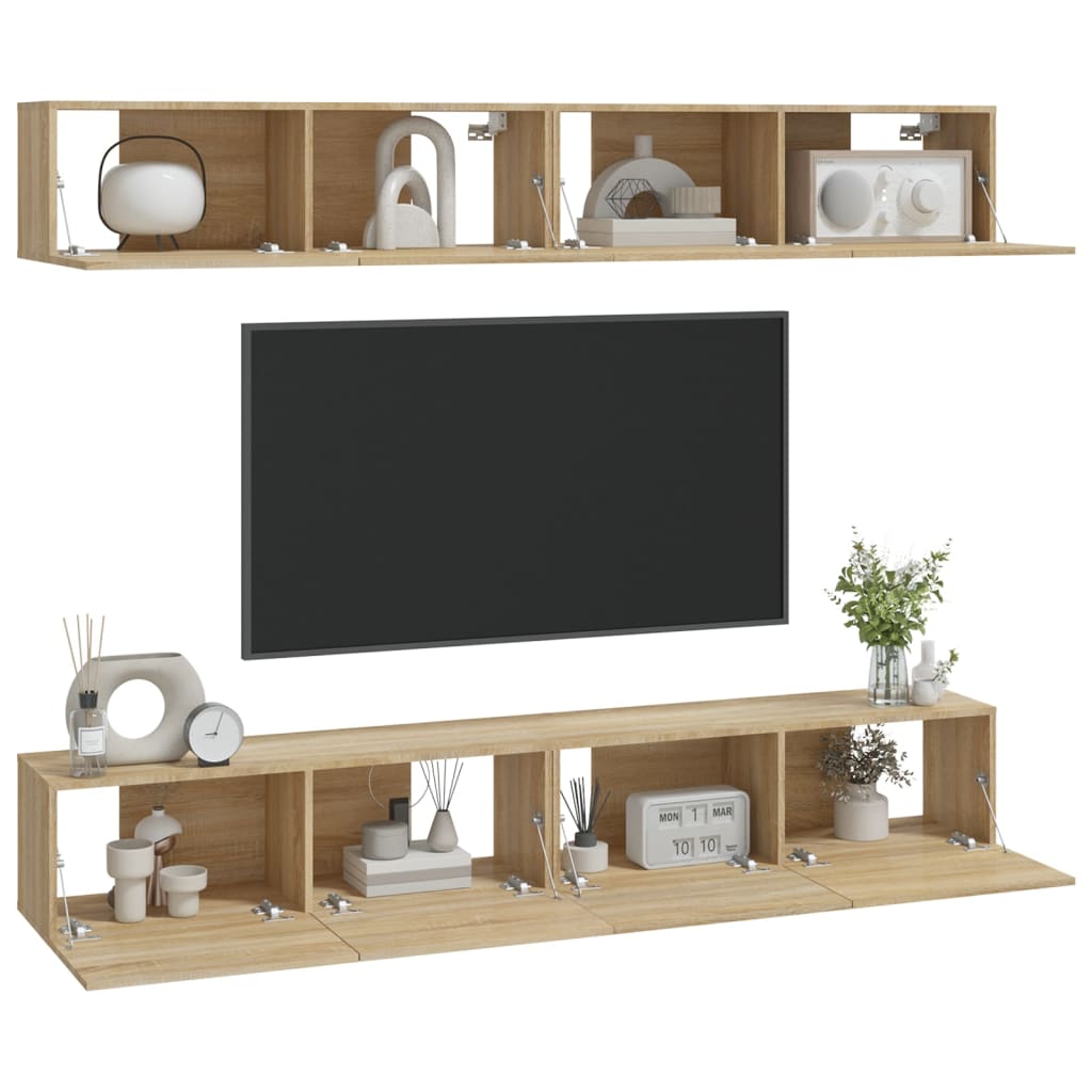 Tv-Wandmeubels Kleurig 100 x 30 x 30 cm Sonoma eiken