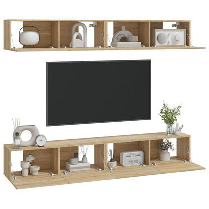 Tv-Wandmeubels Kleurig 100 x 30 x 30 cm Sonoma eiken