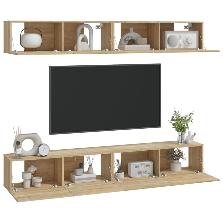 Tv-Wandmeubels Kleurig 100 x 30 x 30 cm Sonoma eiken