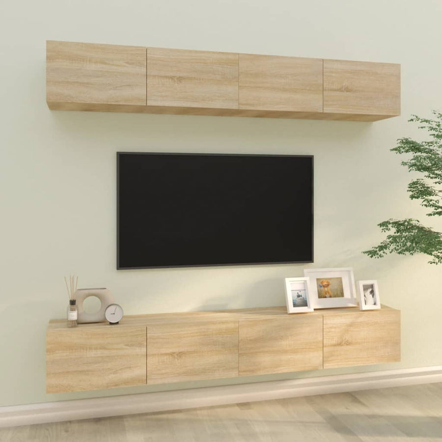 Tv-Wandmeubels Kleurig 100 x 30 x 30 cm Sonoma eiken