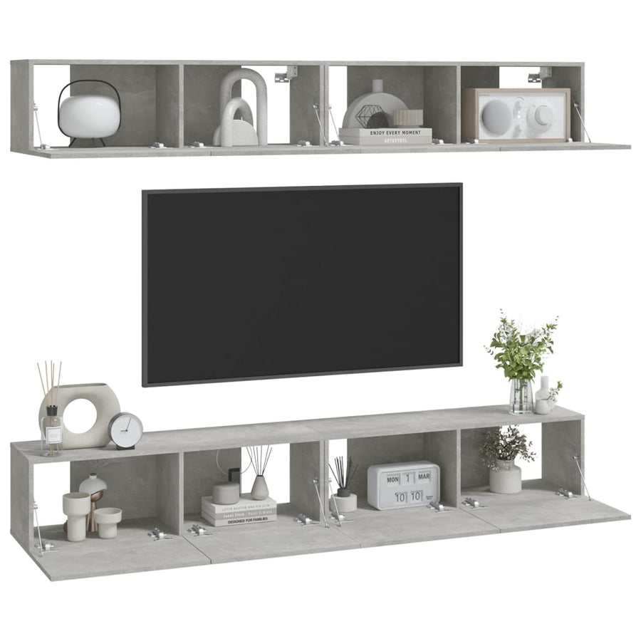 Tv-Wandmeubels 100 x 30 x 30 cm Betongrijs