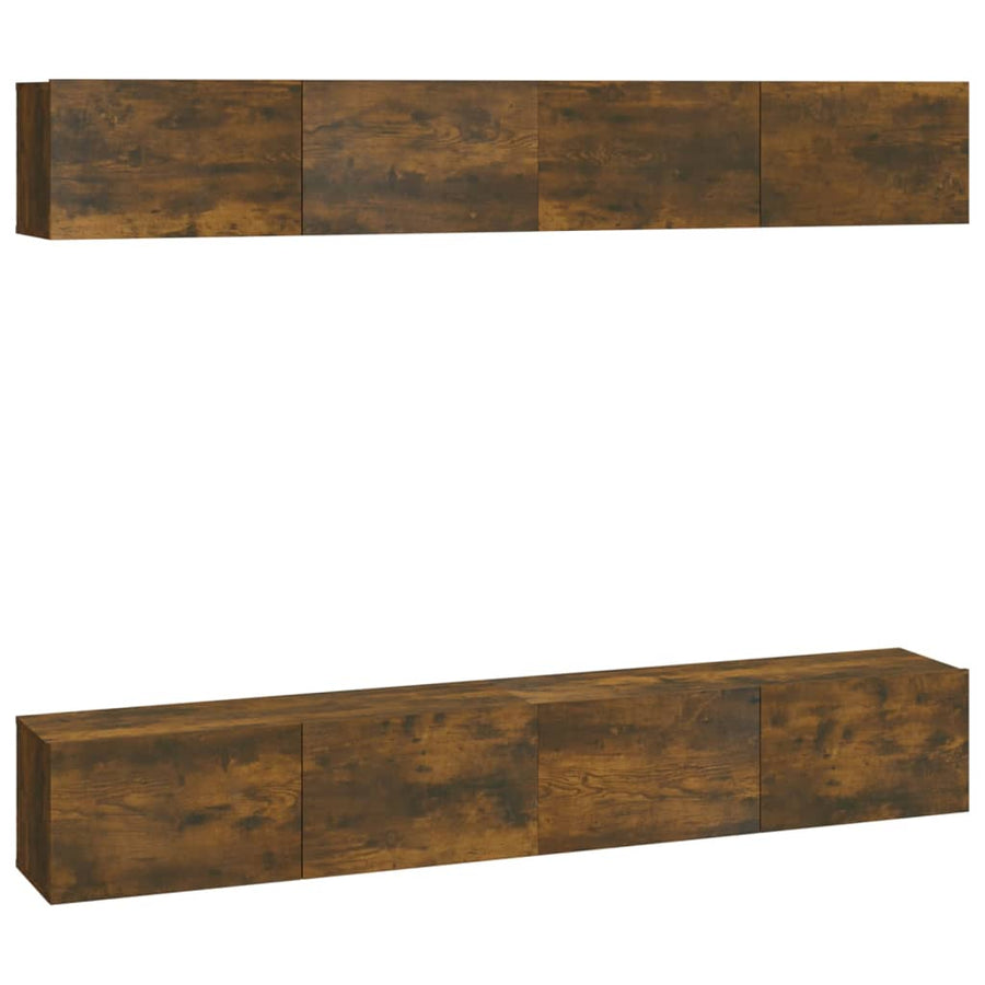 Tv-Wandmeubels Kleurig 100 x 30 x 30 cm Gerookt eiken
