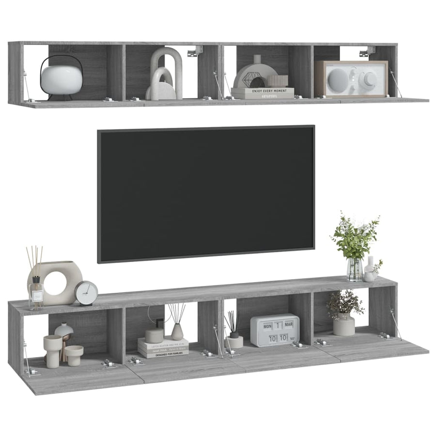 Tv-Wandmeubels Eikenkleurig 100 x 30 x 30 cm Grijs sonoma