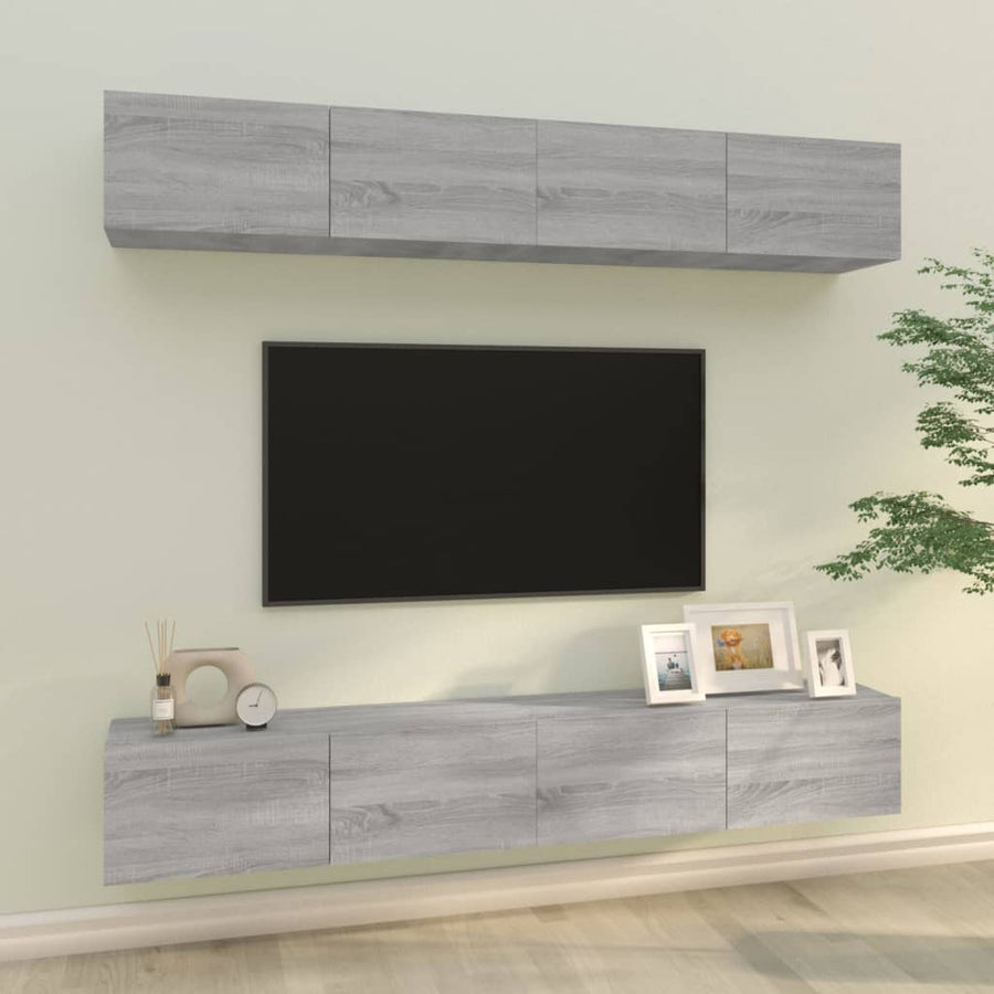 Tv-Wandmeubels Eikenkleurig 100 x 30 x 30 cm Grijs sonoma