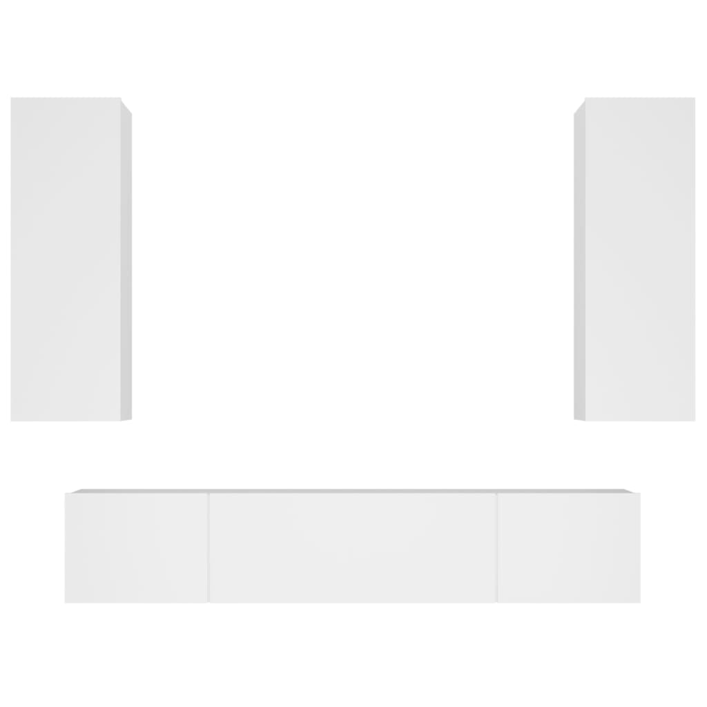 -Delige Tv-Meubelset Bewerkt Hout 80 x 30 x 30 cm Wit