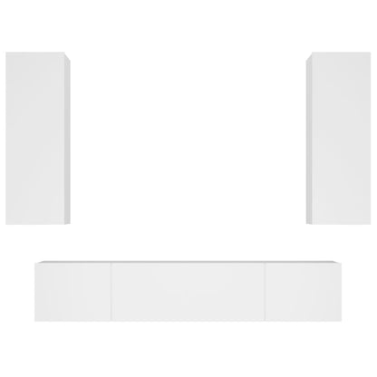-Delige Tv-Meubelset Bewerkt Hout 80 x 30 x 30 cm Wit