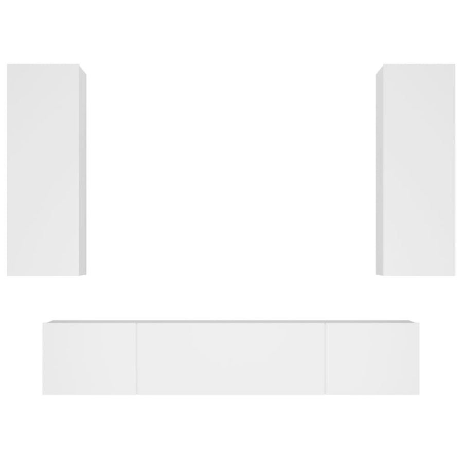 -Delige Tv-Meubelset Bewerkt Hout 80 x 30 x 30 cm Wit