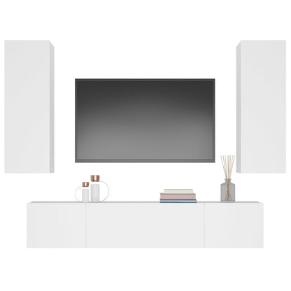 -Delige Tv-Meubelset Bewerkt Hout 80 x 30 x 30 cm Wit