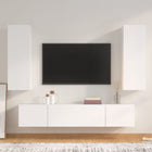4-piece TV unit set distressed wood white