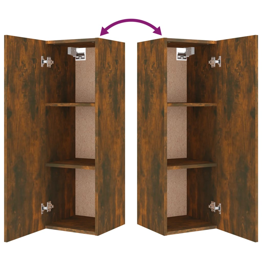 -Delige Tv-Meubelset Bewerkt Hout Kleurig 80 x 30 x 30 cm Gerookt eiken
