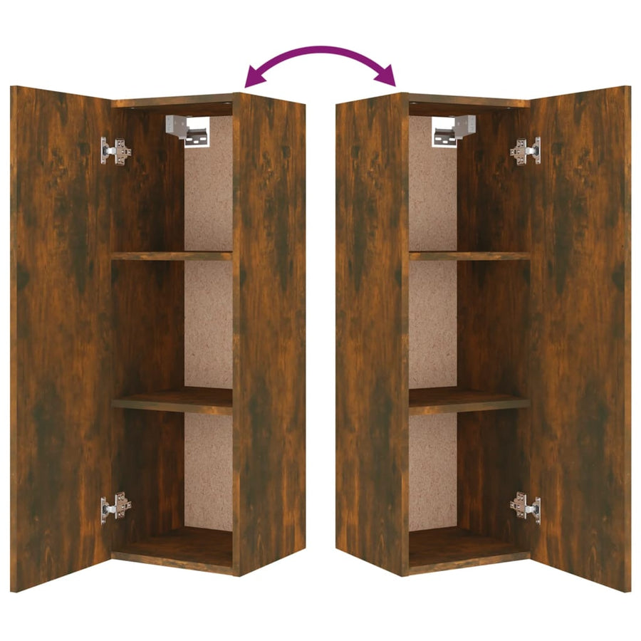 -Delige Tv-Meubelset Bewerkt Hout Kleurig 80 x 30 x 30 cm Gerookt eiken