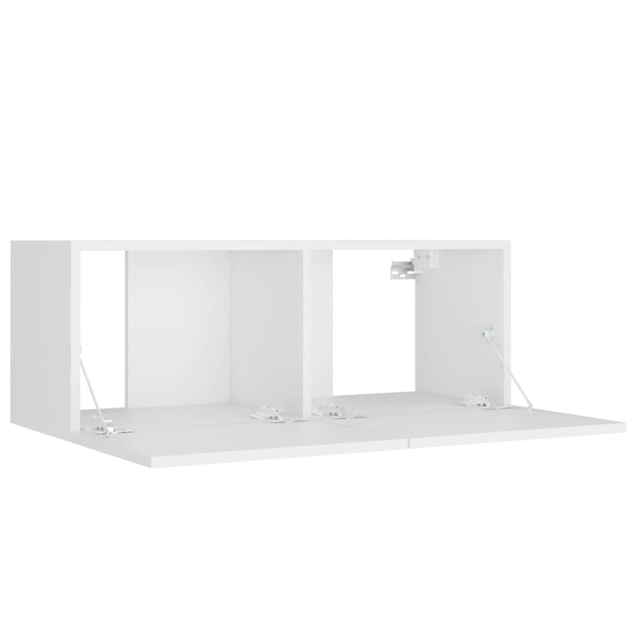 -Delige Tv-Meubelset Bewerkt Hout 8 80 x 30 x 30 cm Wit