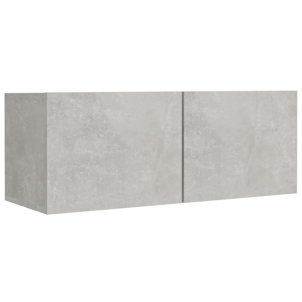 8-Delige Tv-Meubelset Bewerkt Hout 80 x 30 x 30 cm Betongrijs