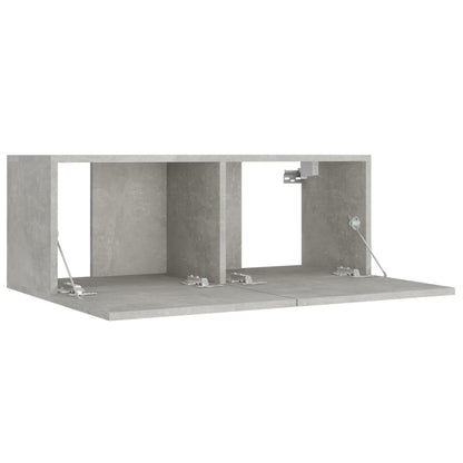 8-Delige Tv-Meubelset Bewerkt Hout 80 x 30 x 30 cm Betongrijs