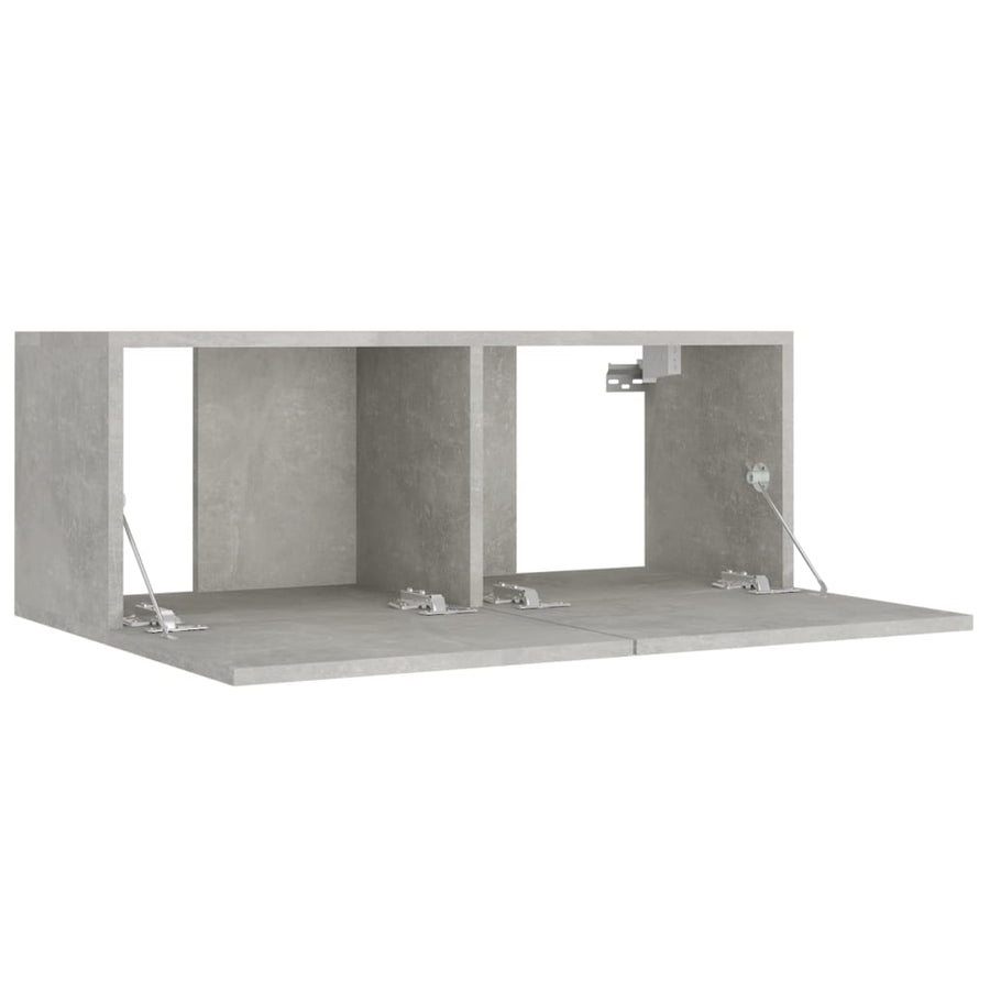 8-Delige Tv-Meubelset Bewerkt Hout 80 x 30 x 30 cm Betongrijs