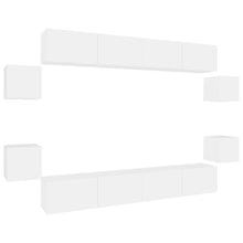 -Delige Tv-Meubelset Bewerkt Hout 8 100 x 30 x 30 cm Wit