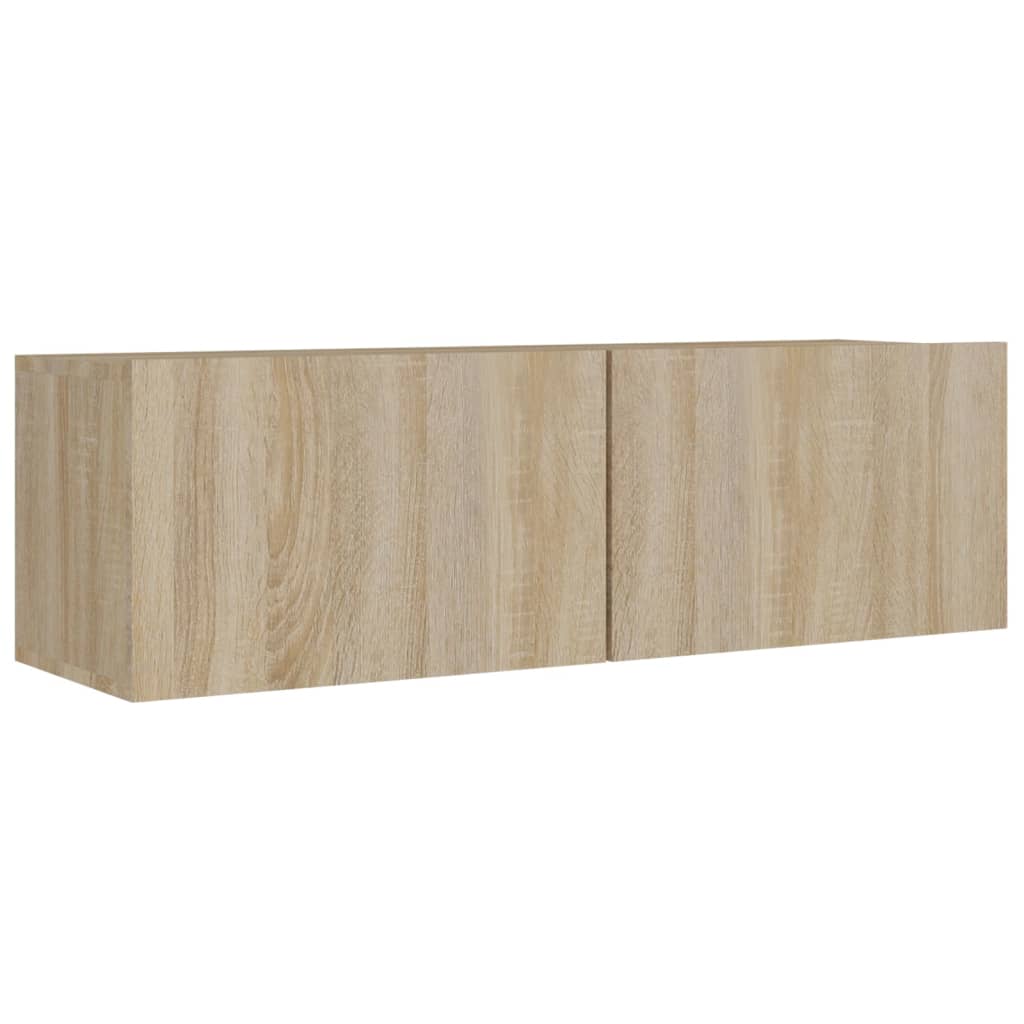 8-Delige Tv-Meubelset Bewerkt Hout Kleurig 100 x 30 x 30 cm Sonoma eiken