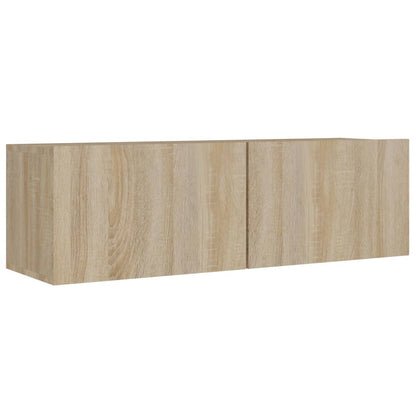8-Delige Tv-Meubelset Bewerkt Hout Kleurig 100 x 30 x 30 cm Sonoma eiken