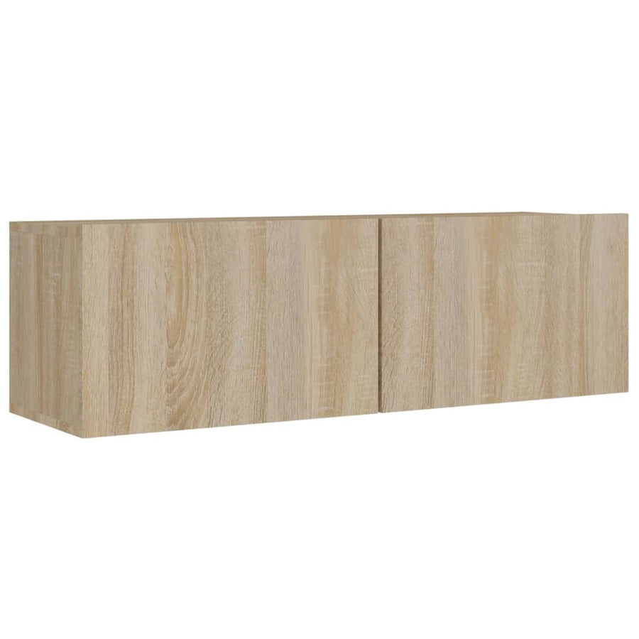 8-Delige Tv-Meubelset Bewerkt Hout Kleurig 100 x 30 x 30 cm Sonoma eiken