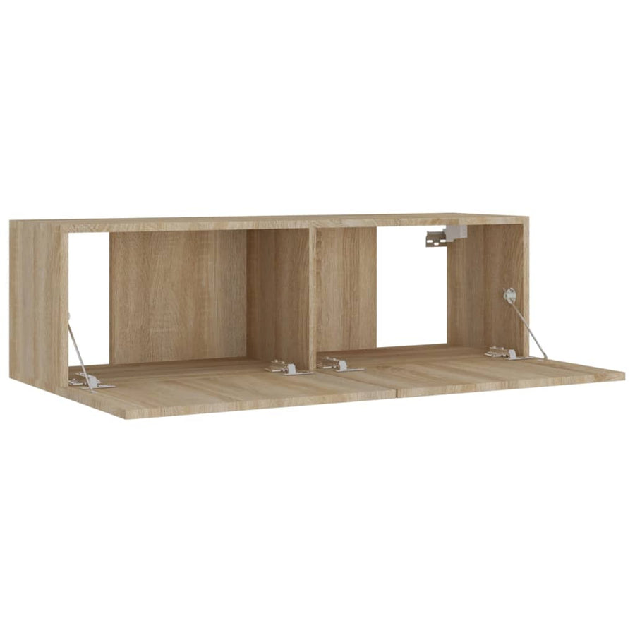 8-Delige Tv-Meubelset Bewerkt Hout Kleurig 100 x 30 x 30 cm Sonoma eiken