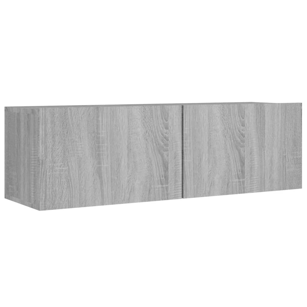 -Delige Tv-Meubelset Bewerkt Hout Eikenkleurig 8 100 x 30 x 30 cm Grijs sonoma
